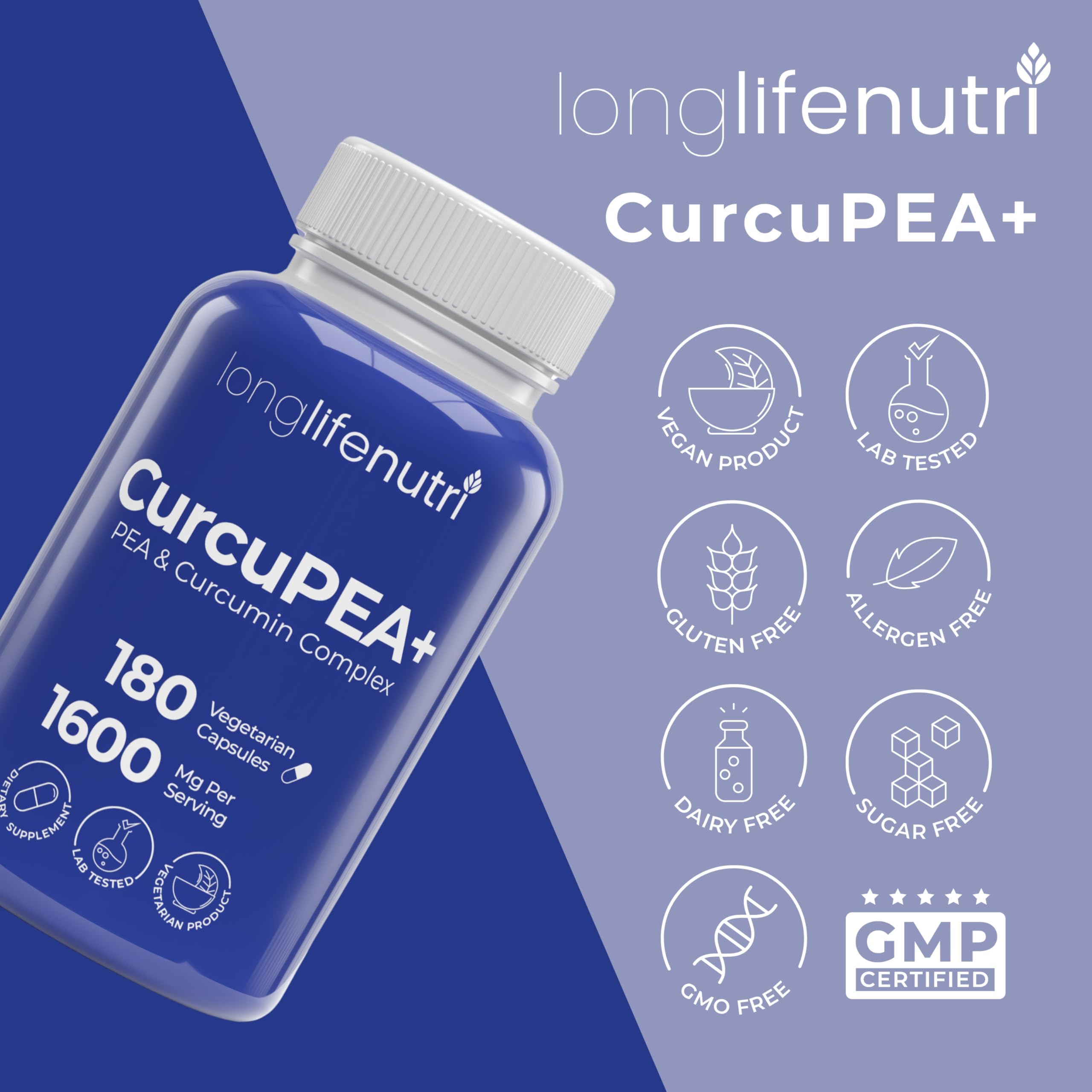 LongLifeNutri CurcuPEA made-in-USA badge signals trusted manufacturing