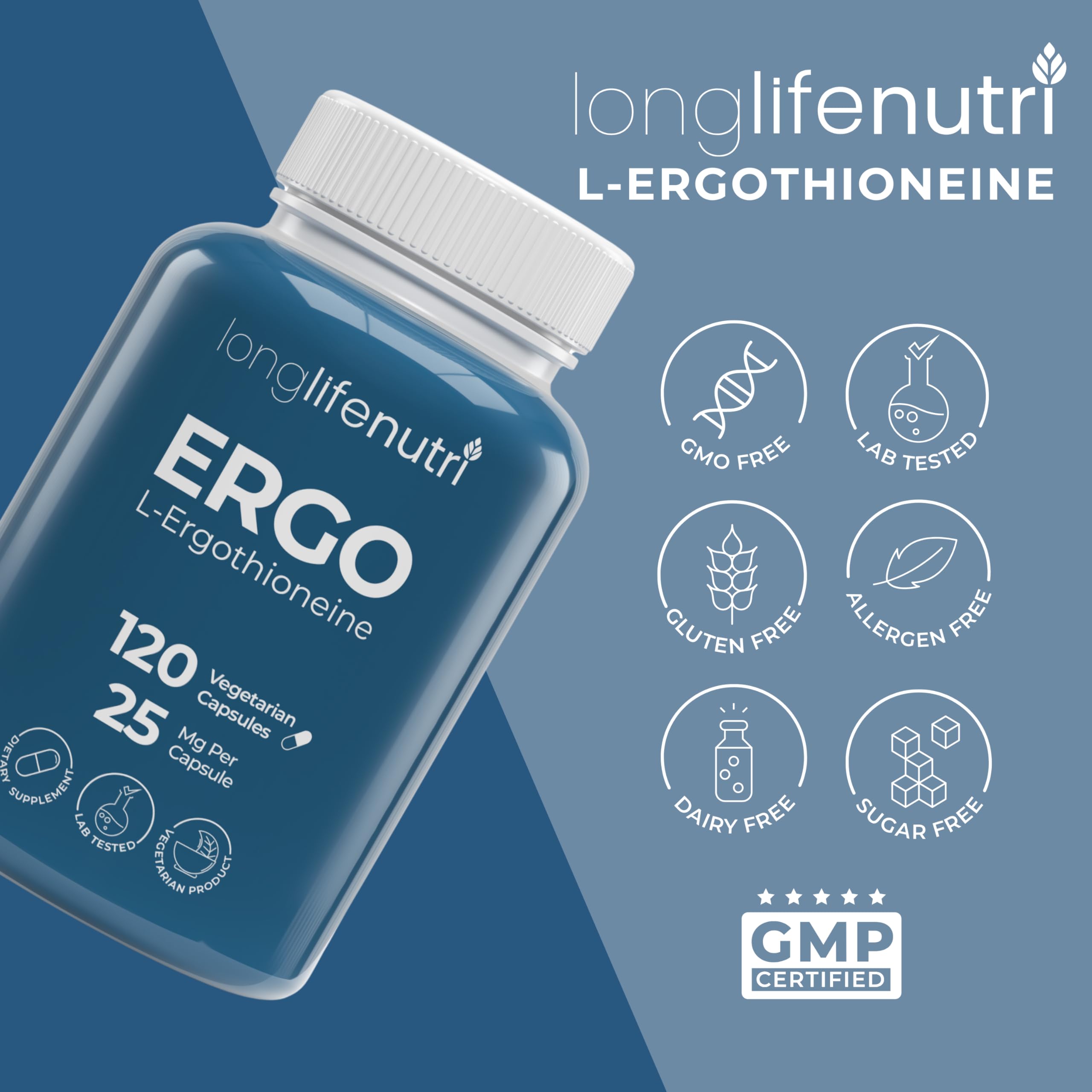 L-Ergothioneine capsules on white plate ready for daily intake.