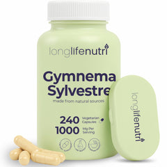LongLifeNutri gymnema sylvestre bottle for convenient daily support.