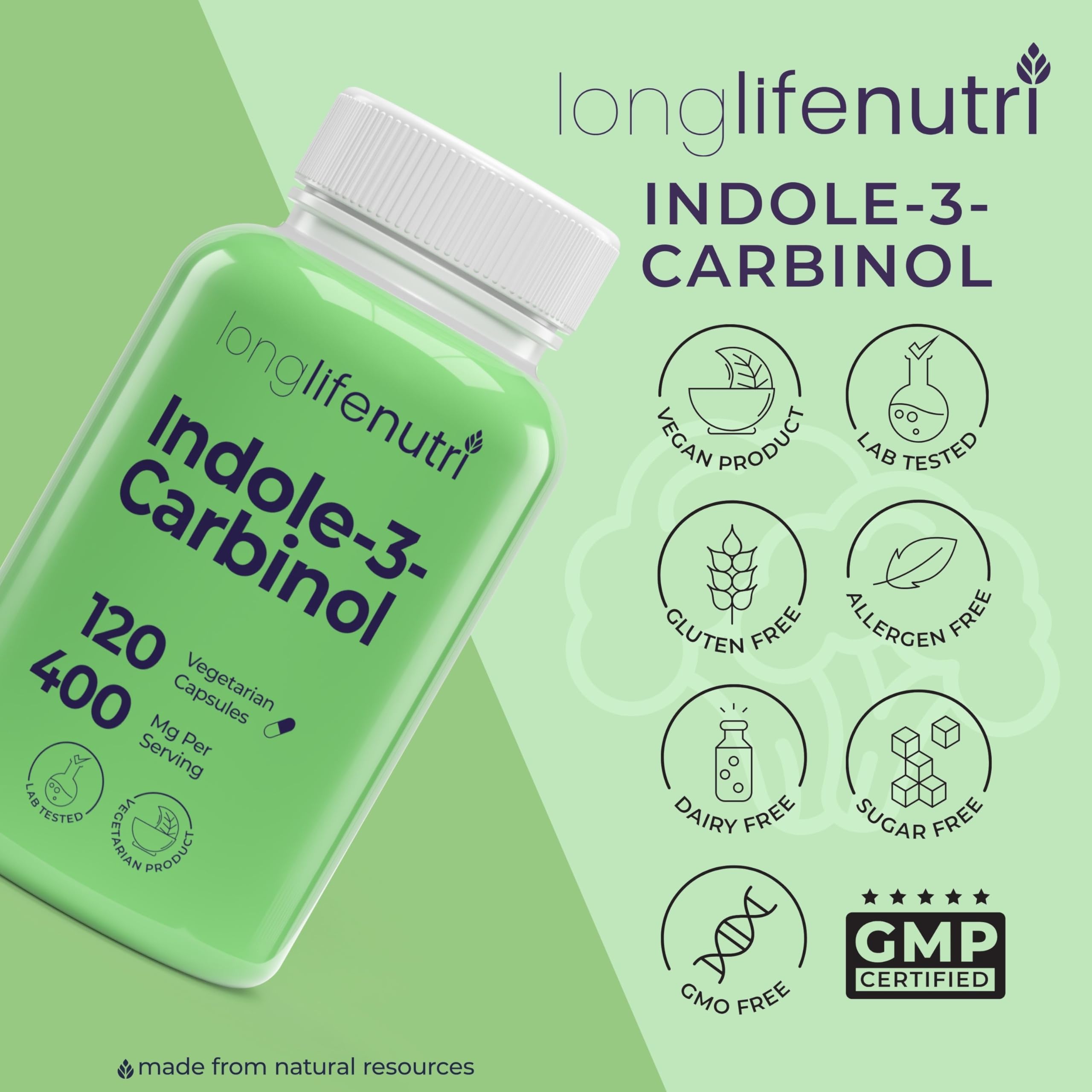 Lab-tested badge on label communicates purity and potency