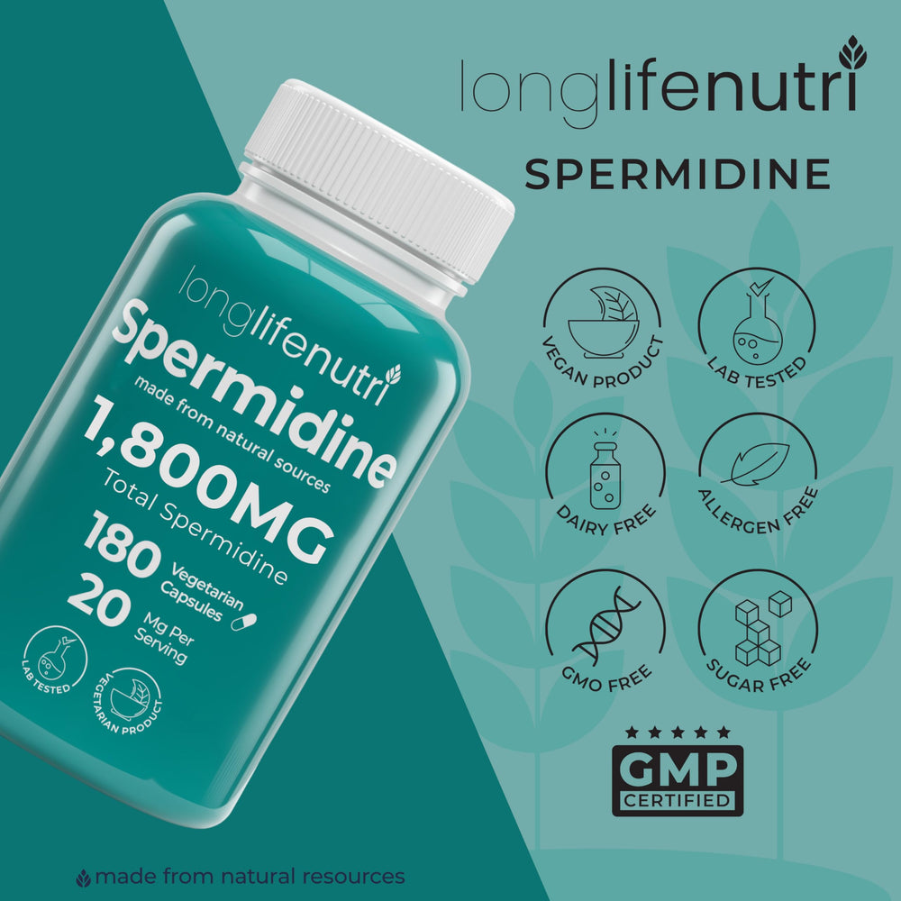 LongLifeNutri Spermidine 20mg made-in-usa: crafted quality in the USA