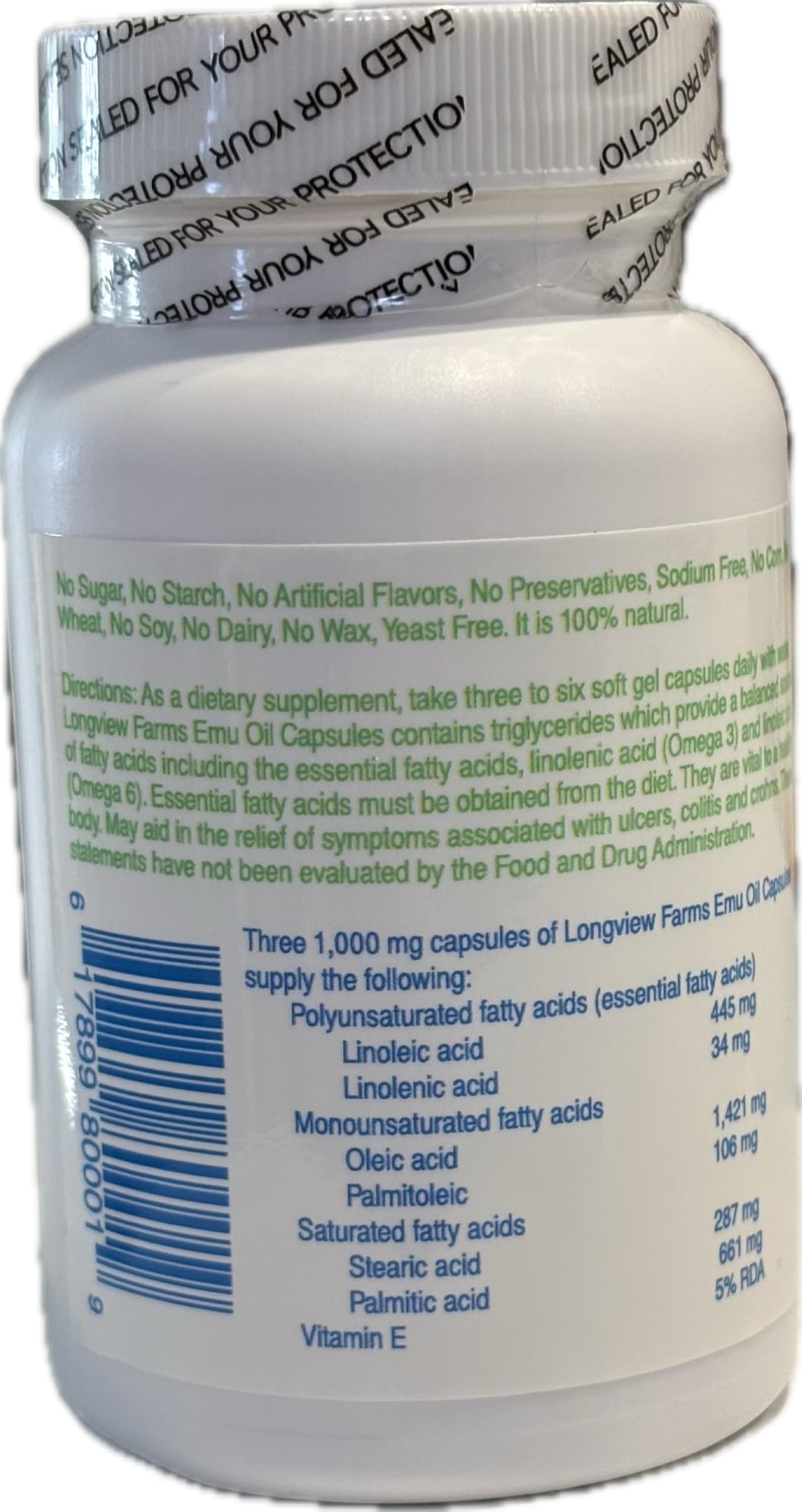 Longview Farms 60 capsules packaging conveys value and convenience.
