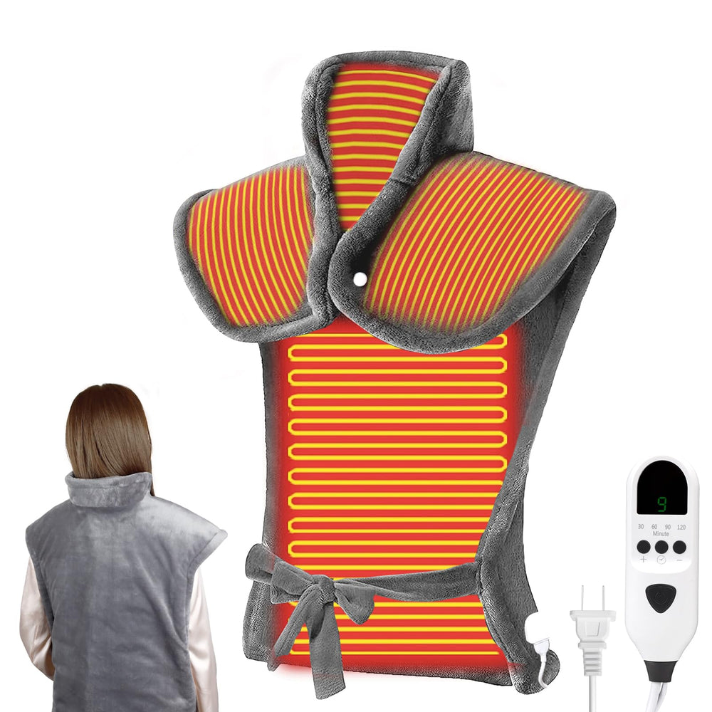 Longzhuo heating pad around neck-shoulders-back delivers soothing warmth and relief.
