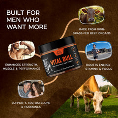 Lonvera Vital Bull beef liver close-up highlights nutrient-rich base.