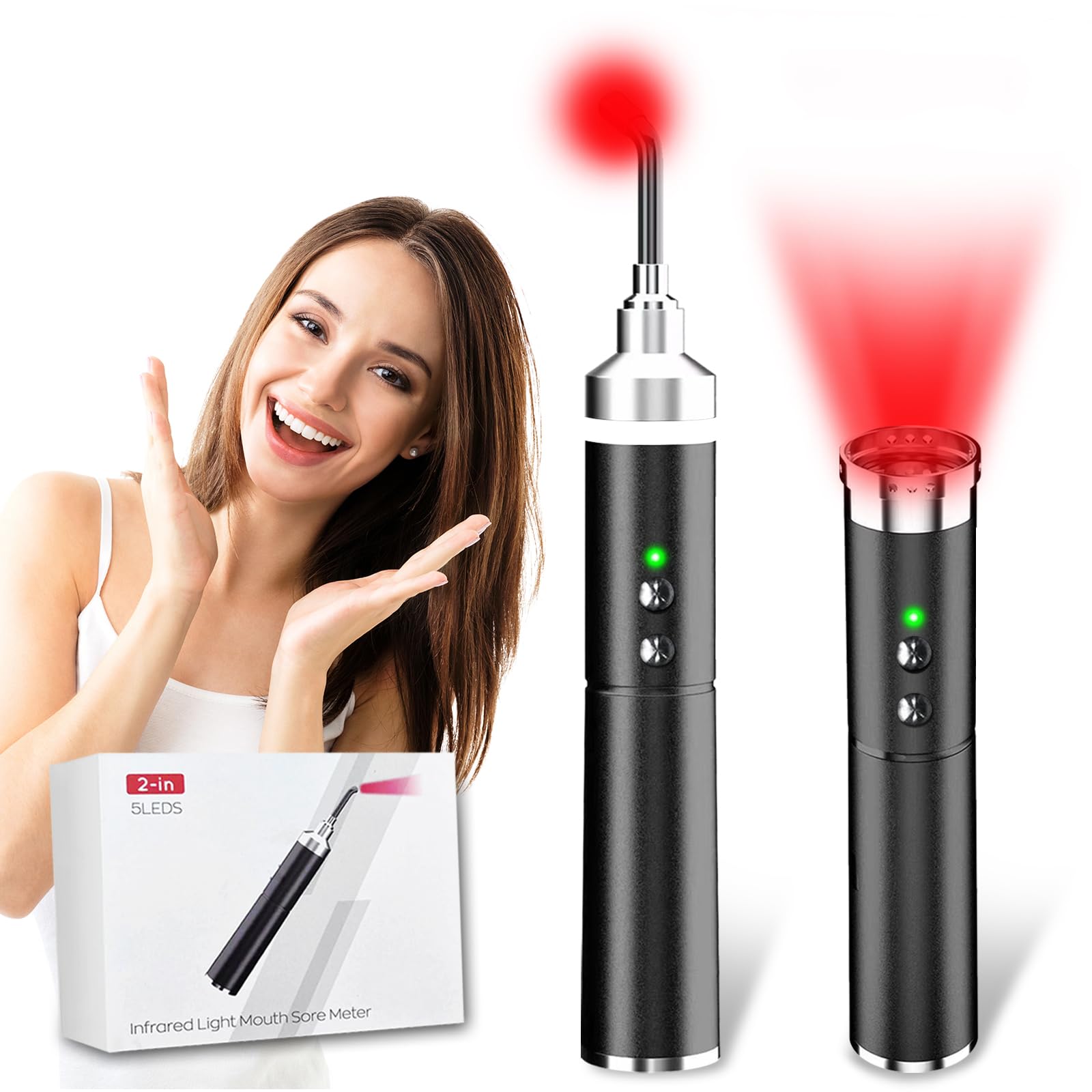 Loonlai cold sore red light device front view for on‑the‑go use