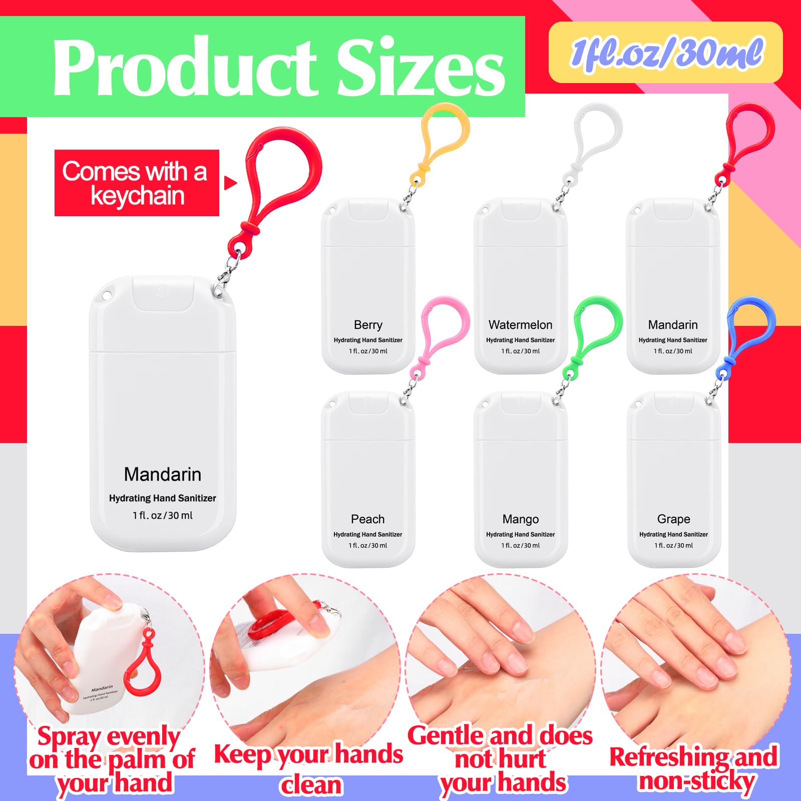 Loopeer mini sanitizer spray keychain in watermelon scent suitable for travel