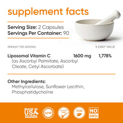 Loriináe liposomal vitamin C packaging shows vegan non-GMO label.