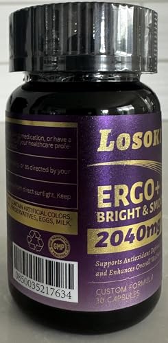 Losoki Ergo+ 2040 mg capsules closeup emphasizes easy daily dosage