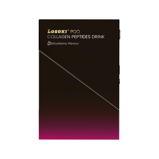 Losoki PQQ collagen peptides drink ingredients label showing key nutrients
