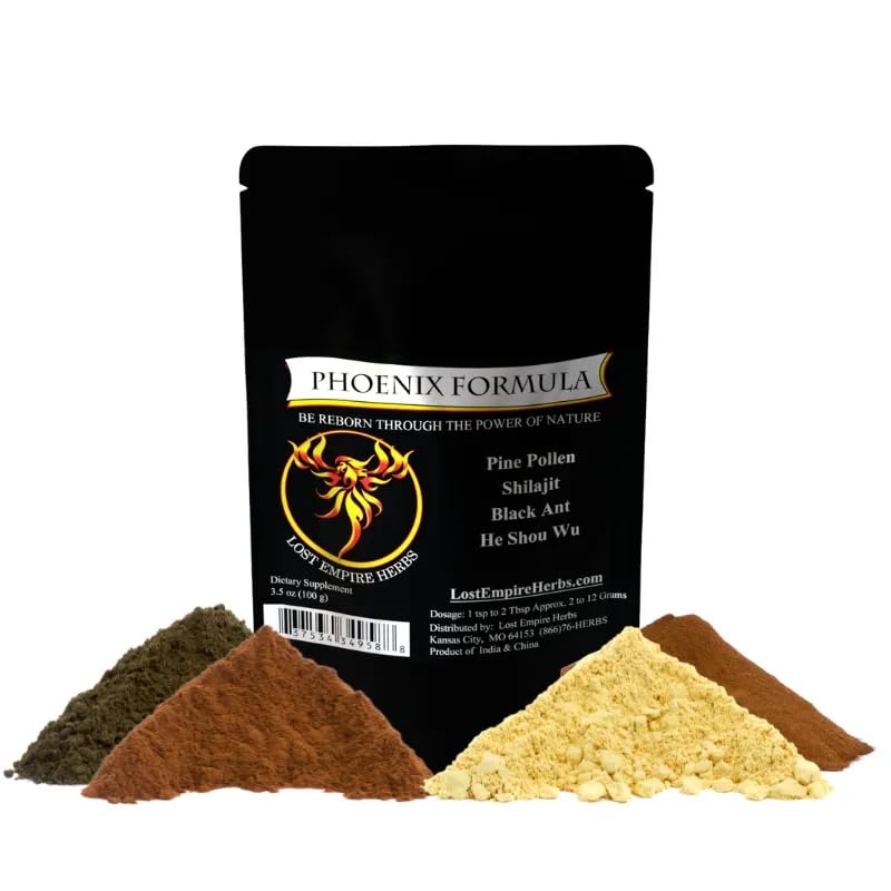 Lost Empire Herbs Phoenix Rejuvenation Formula jar for daily energy support.