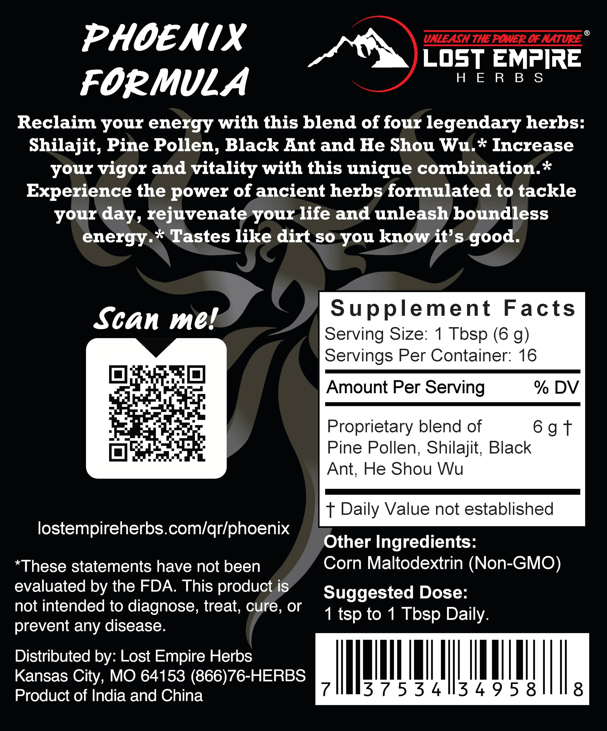 Phoenix Rejuvenation Formula powder scoop delivers a measurable energy boost.