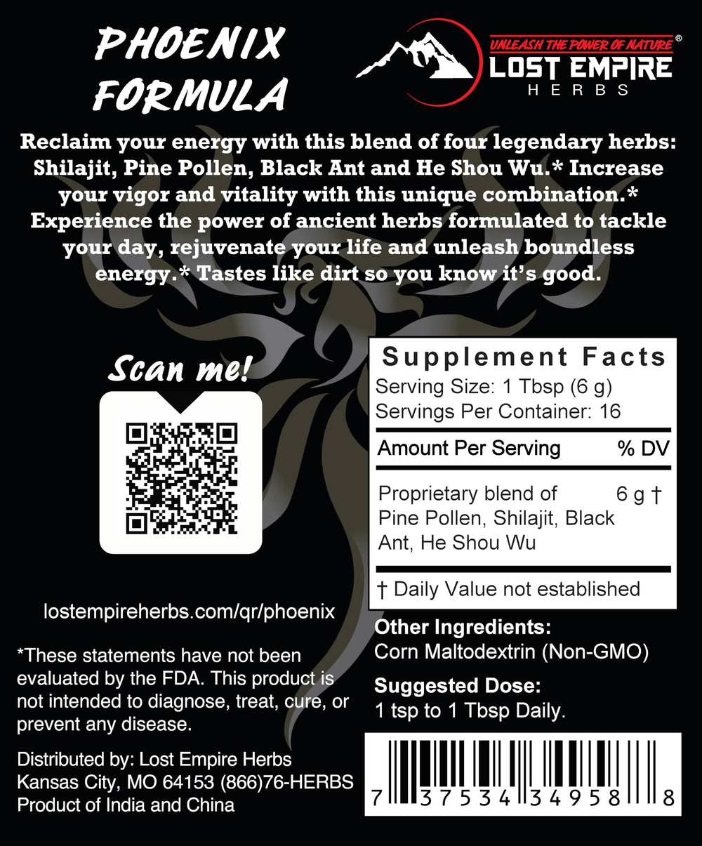 Phoenix Rejuvenation Formula powder scoop delivers a measurable energy boost.