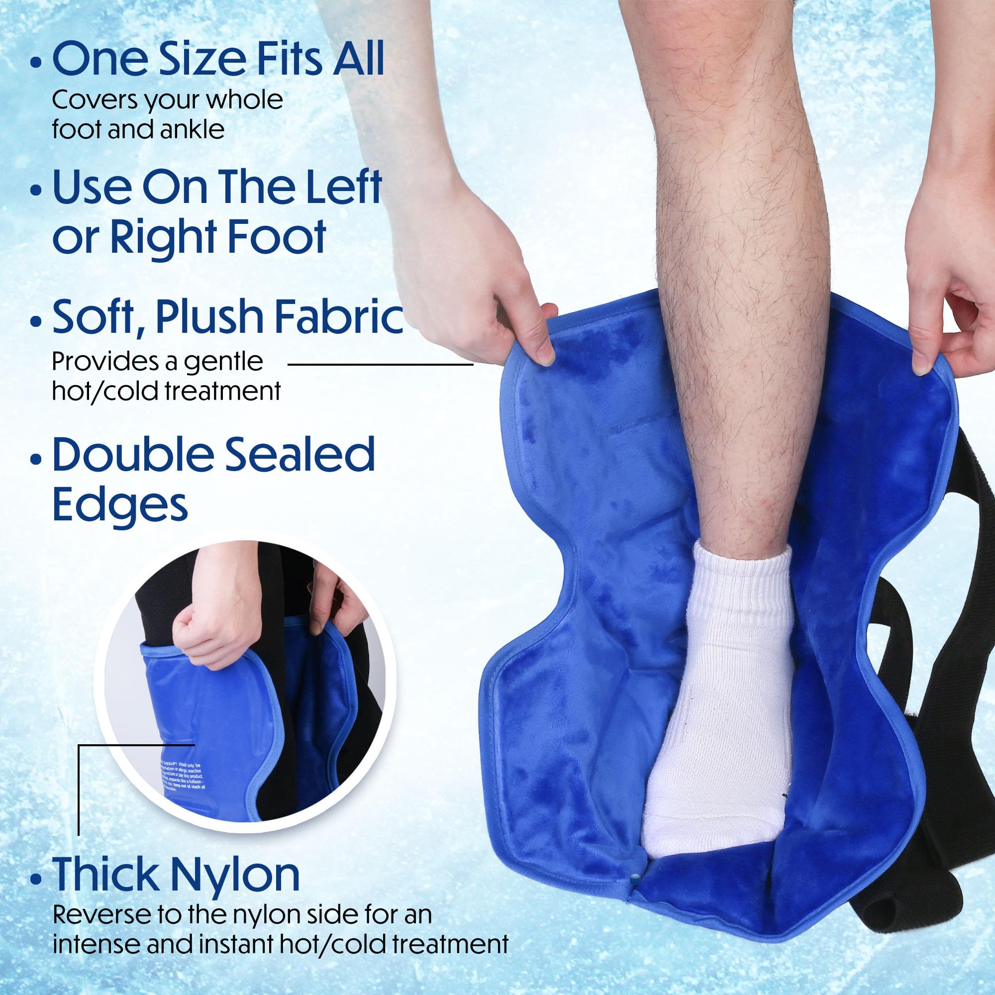 LotFancy gel pack enables hot and cold therapy for swelling and stiffness.