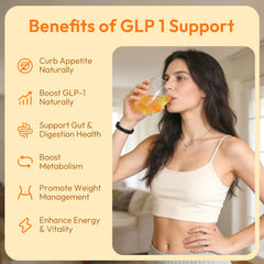 LOTFLY GLP-1 drink mix dissolving in a glass of milk or juice