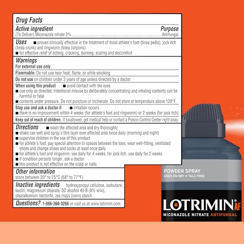 Lotrimin AF fast-drying formula for quick feet comfort.