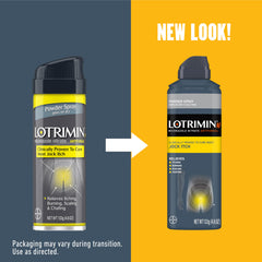 Lotrimin AF jock itch spray application between folds for easy coverage
