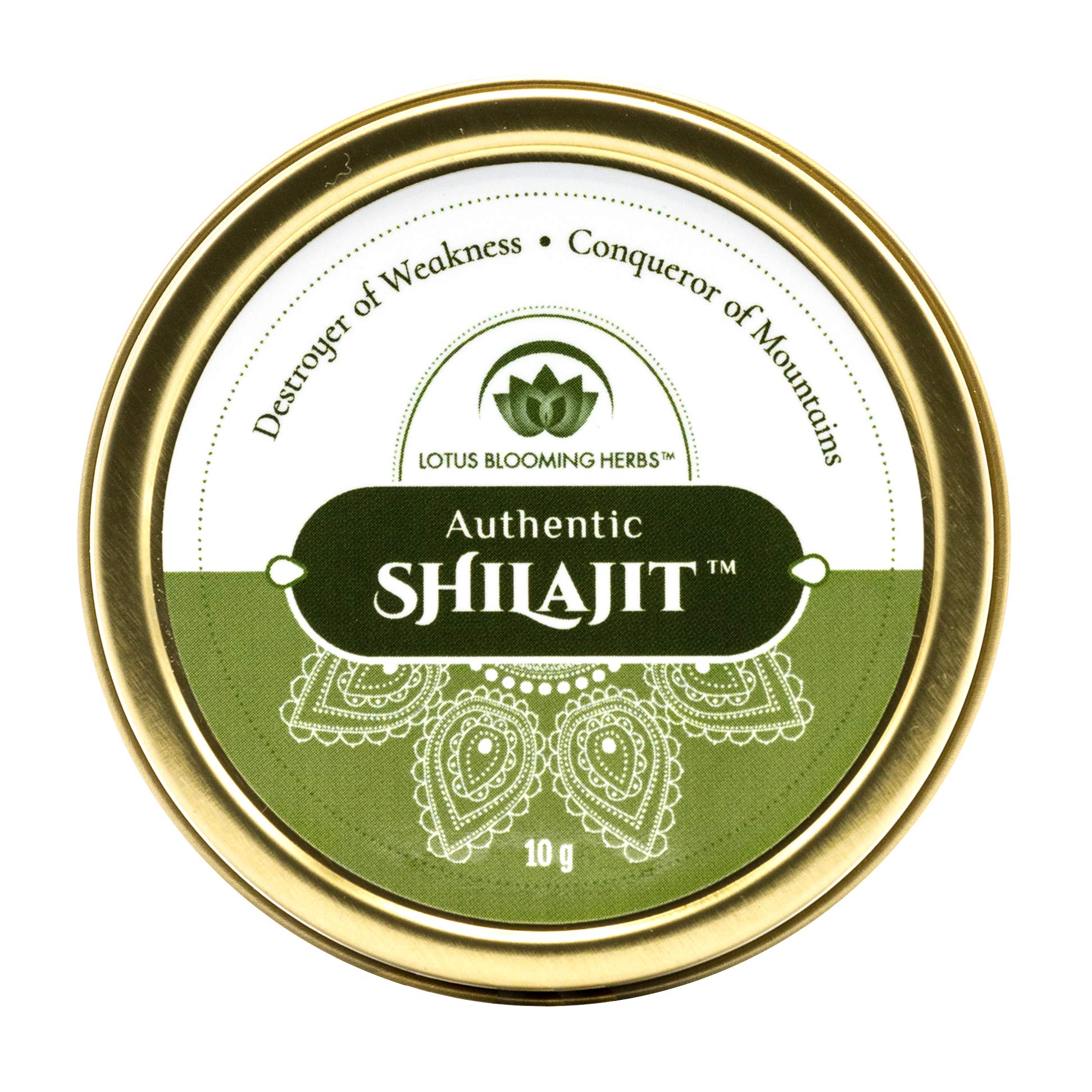 Lotus Blooming Herbs authentic Shilajit resin jar close-up showing mineral-rich texture for daily vitality.