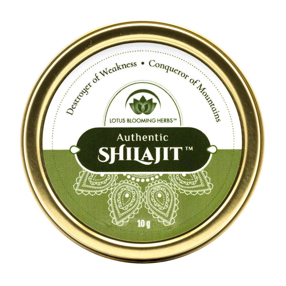Lotus Blooming Herbs authentic Shilajit resin jar close-up showing mineral-rich texture for daily vitality.