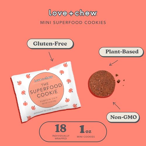 Love + Chew ingredient panel highlights gluten-free and soy-free formula.