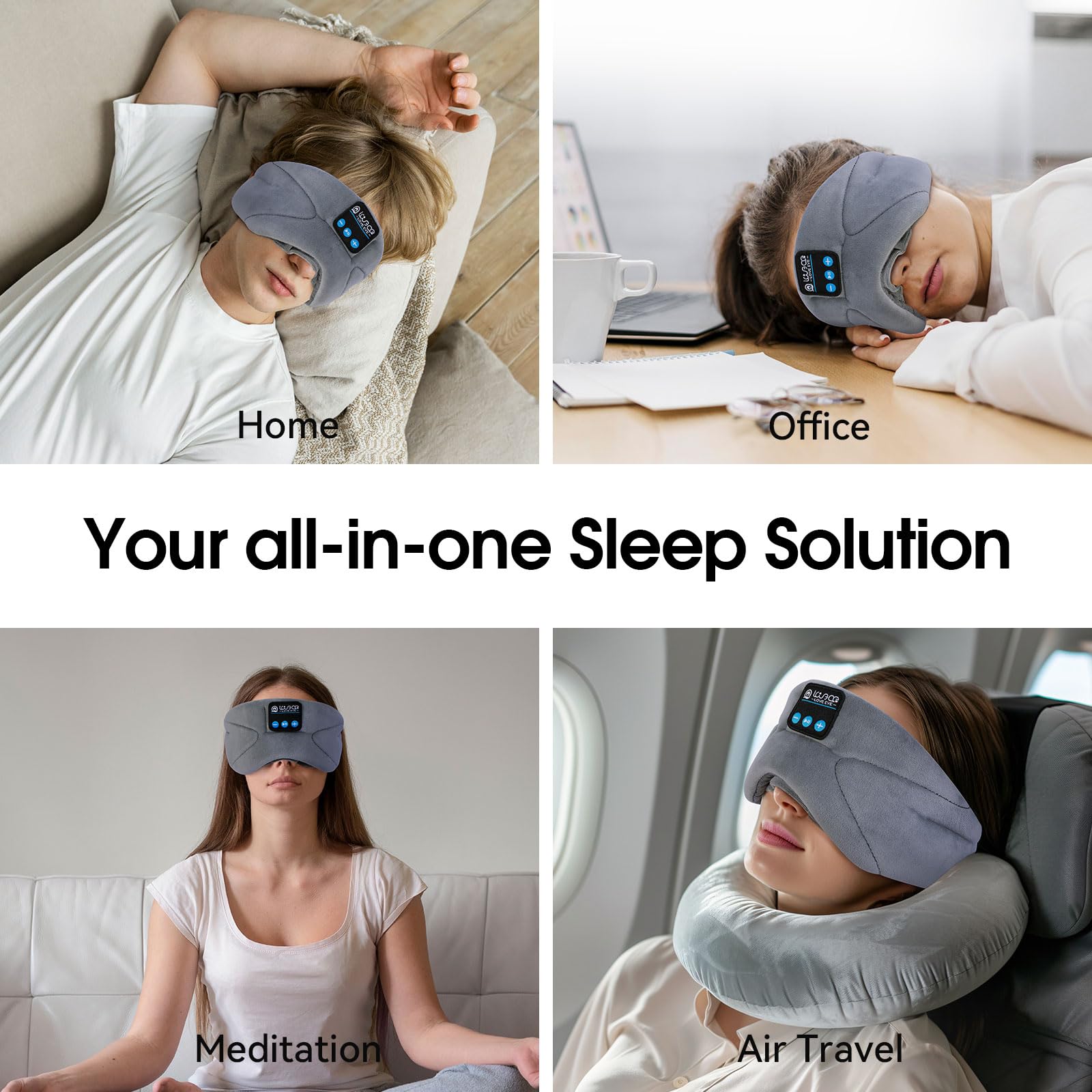Love Eye Sleep Headphones adjustable strap fits most heads comfortably.
