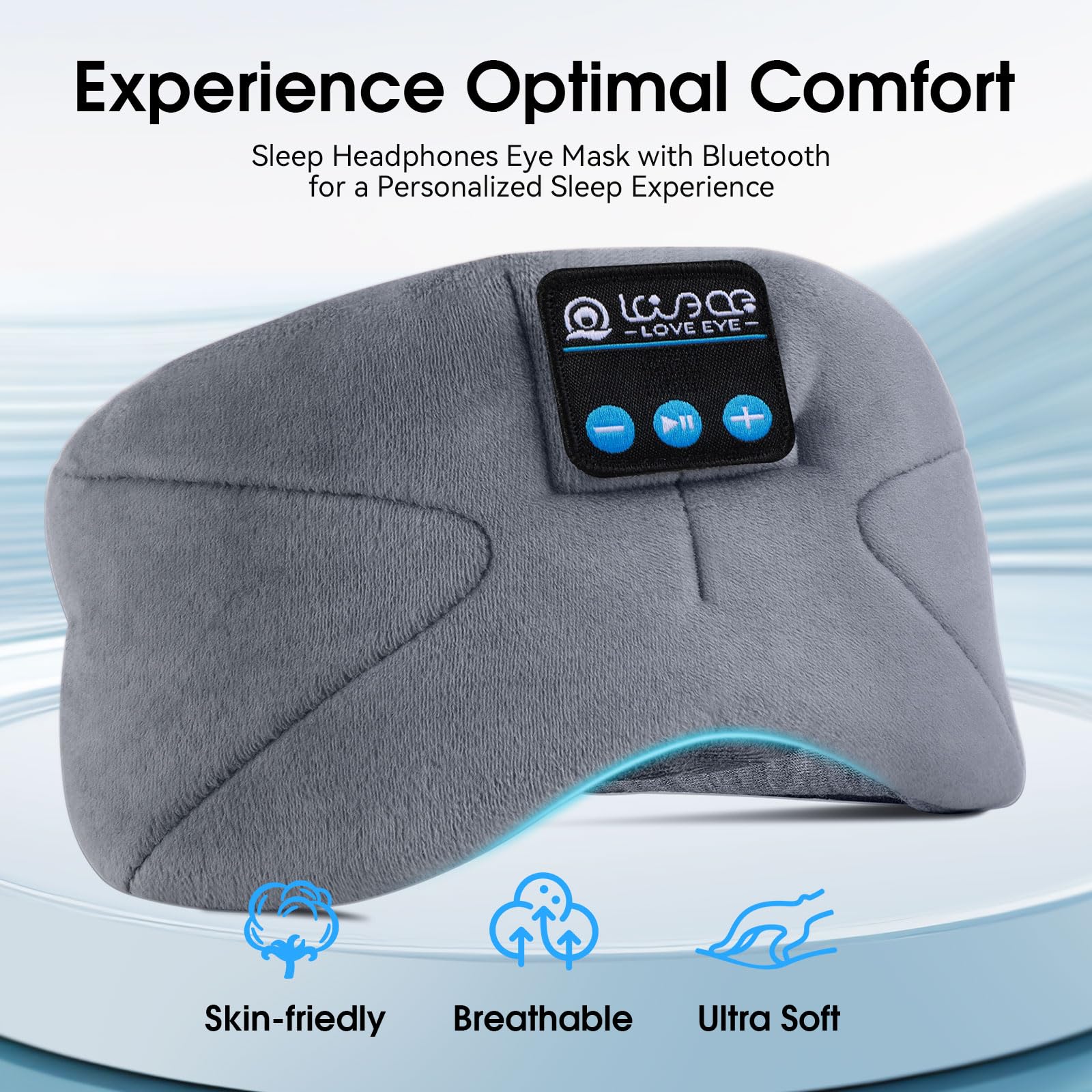 Love Eye Sleep Headphones with HD speakers delivering immersive audio quality.