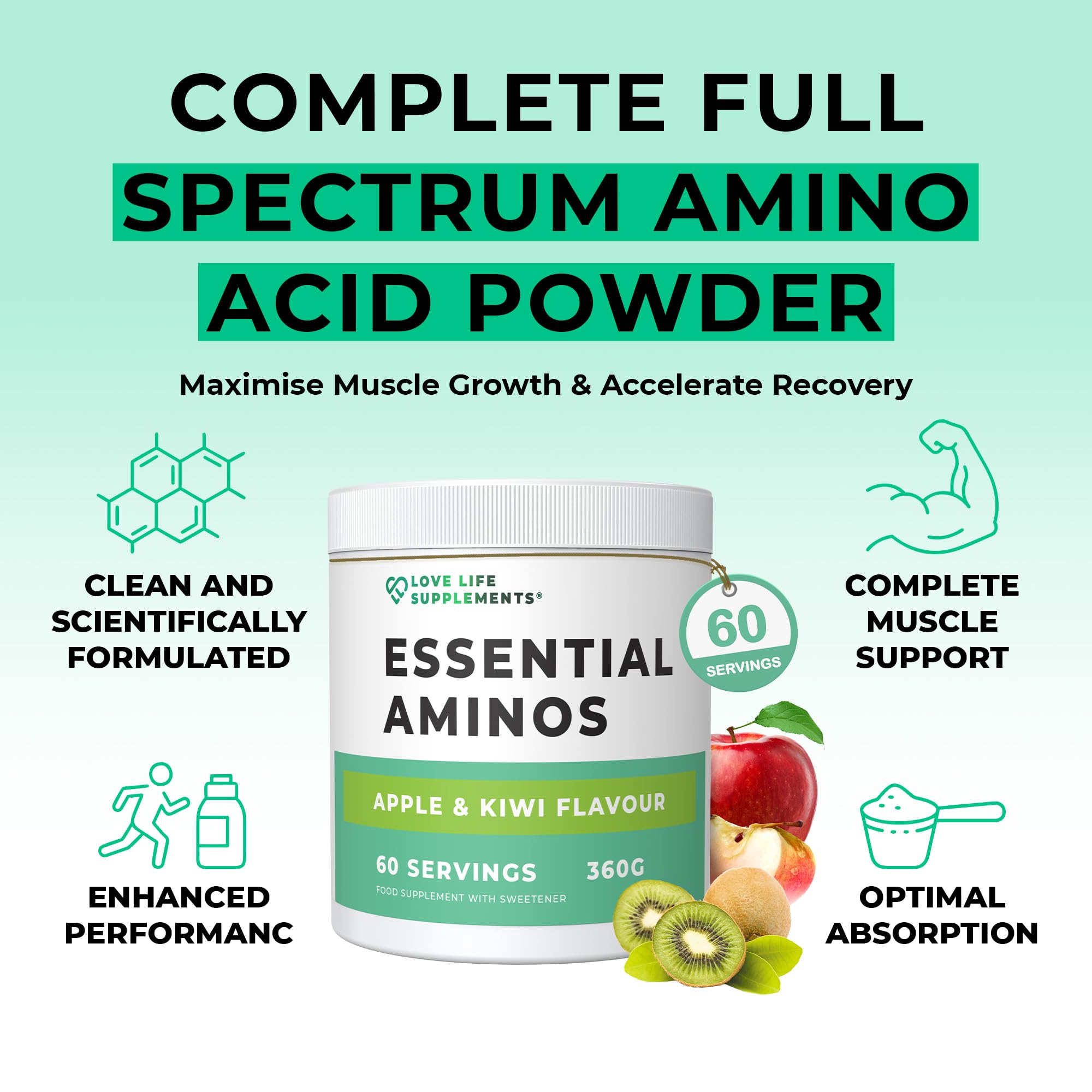 Love Life Supplements EAA dissolved in water for quick hydration
