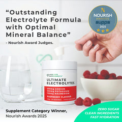 Love Life Supplements Ultimate Electrolytes includes a scoop for precise daily dosing.