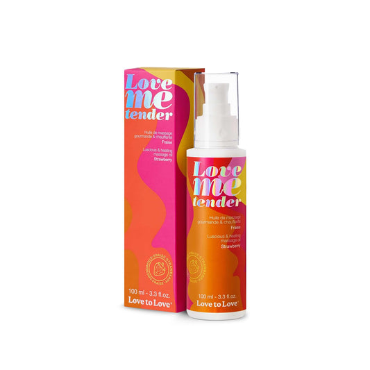 Love Me Tender bottle pour — silky glide for intimate massages.