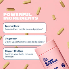 Love Sweat Fitness Bloat Be Gone label closeup emphasizing natural ingredients