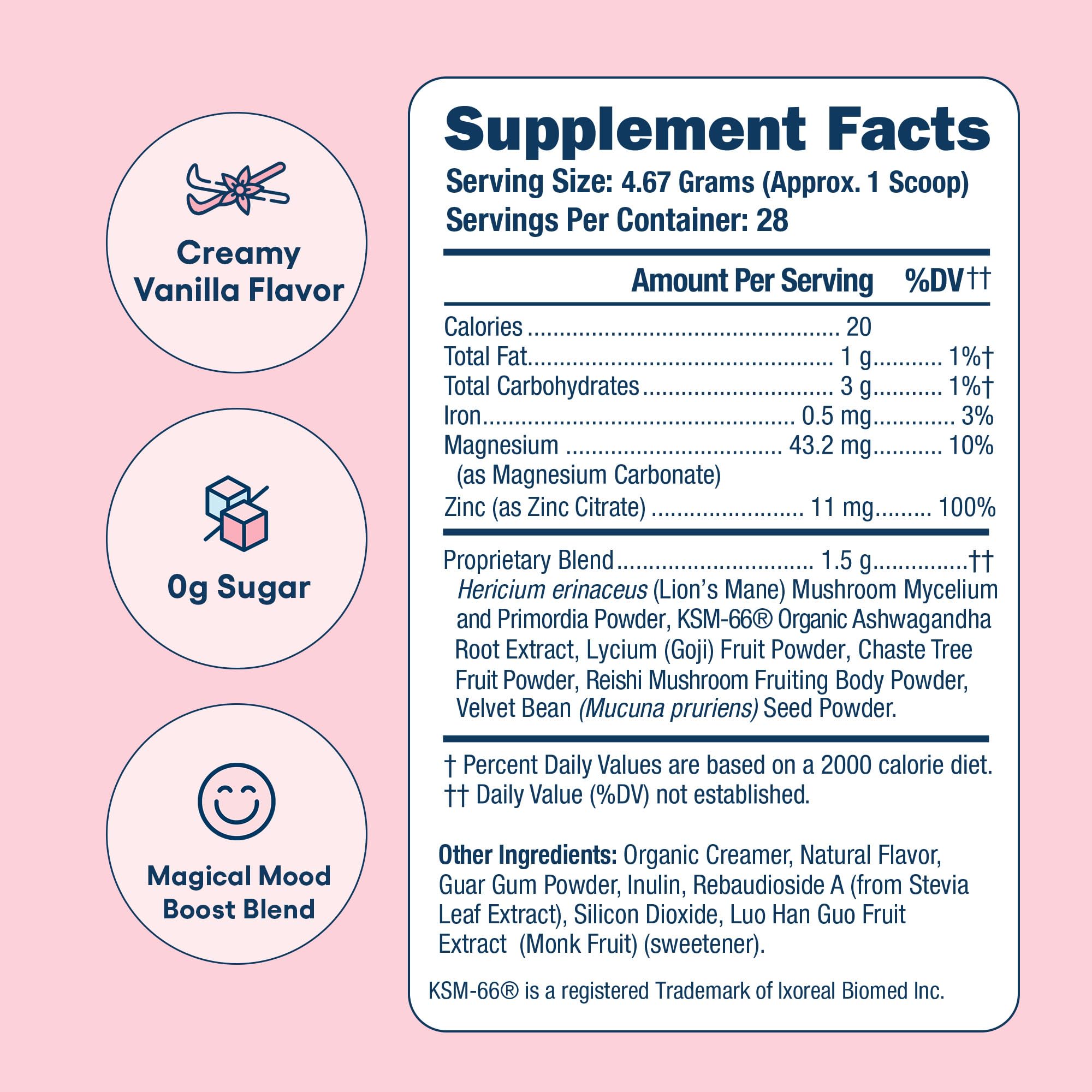 Love Sweat Fitness Mood Boost Powder vanilla coffee-mug scene suggesting easy mix into morning coffee