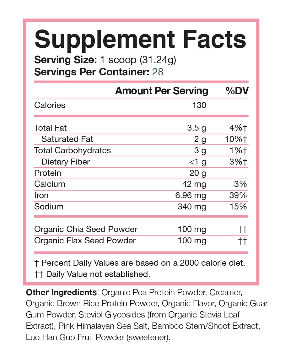 Love Sweat Fitness organic pea-brown rice protein blend bottle emphasizes plant-based nutrition.