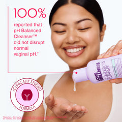 Love Wellness cleanser foams softly for daily, gentle wash.