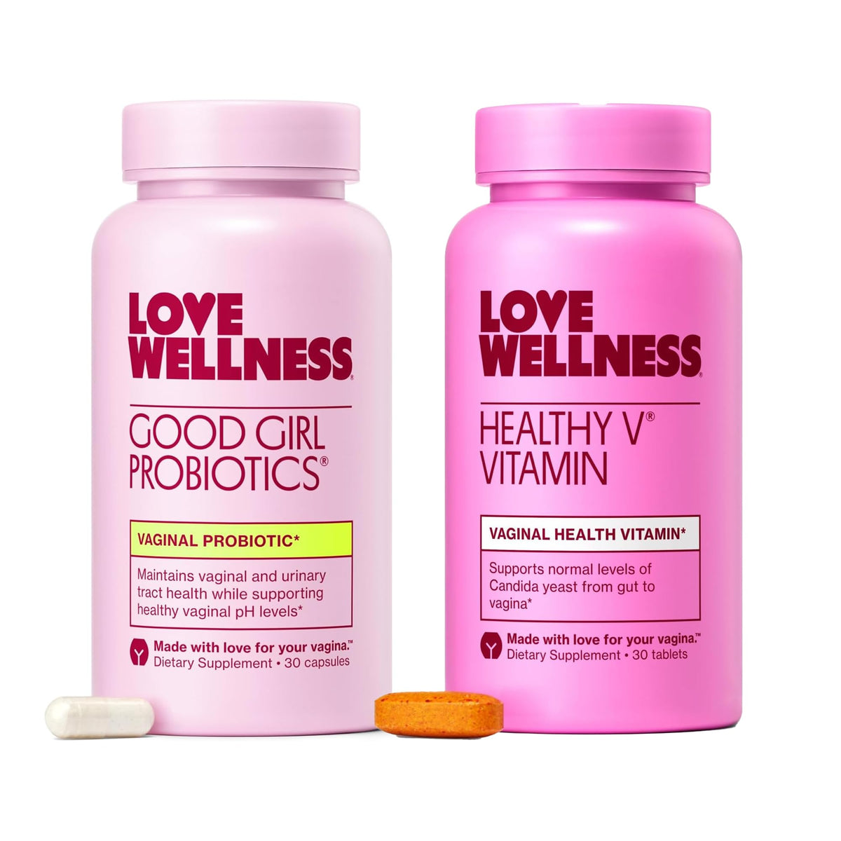 Love Wellness Good Girl Probiotics bottle supports vaginal microbiome balance