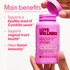 Love Wellness Good Girl Probiotics capsules vegan formula closeup