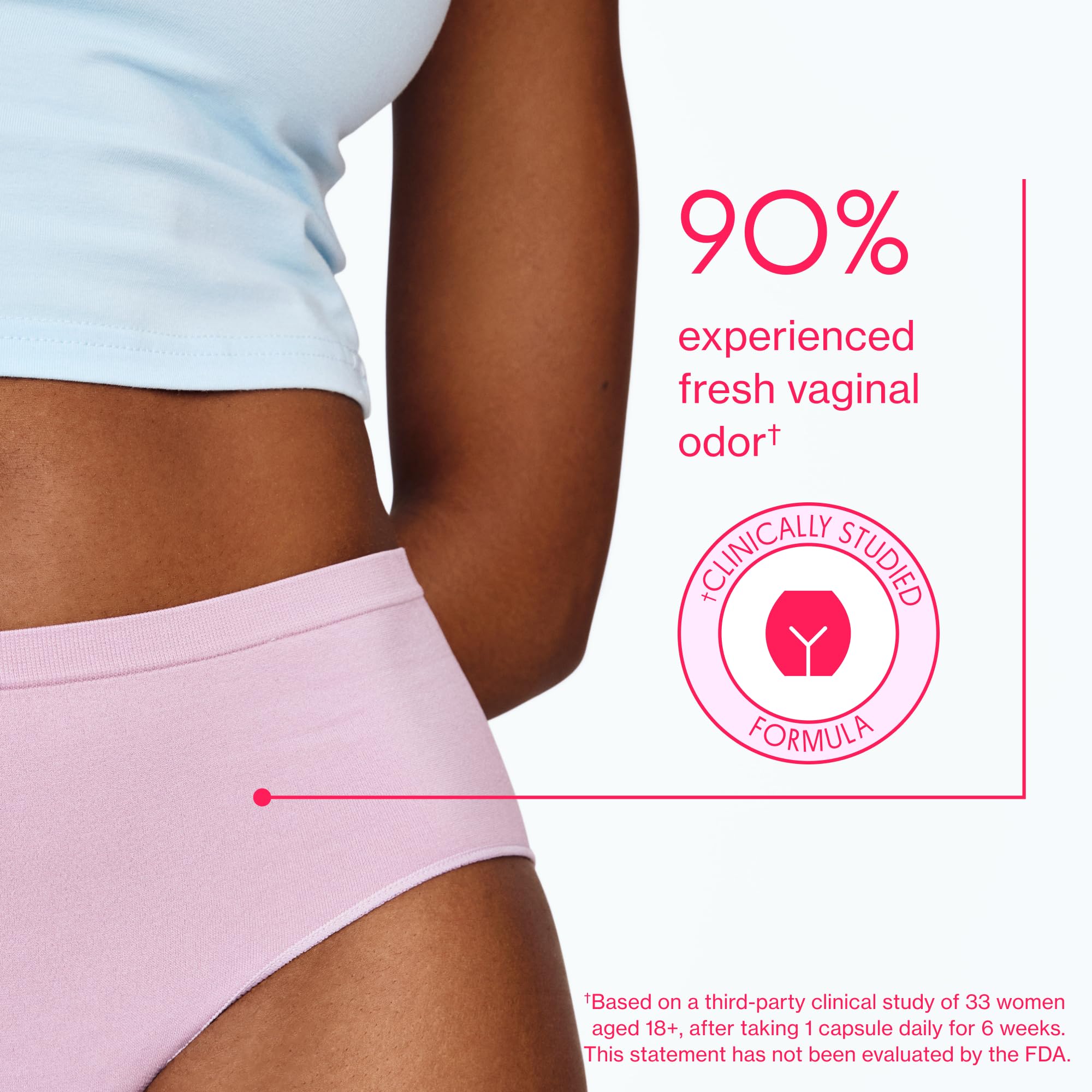 Love Wellness Good Girl Probiotics packaging highlights gluten-free and sugar-free attributes.