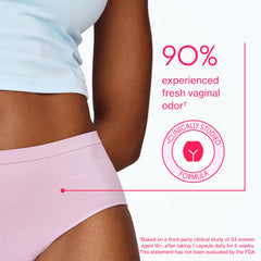 Love Wellness Good Girl Probiotics packaging highlights gluten-free and sugar-free attributes.