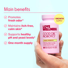 Love Wellness Healthy V Vitamin bottle supports immune health for women