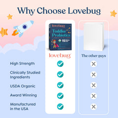 LOVEBUG product shows no artificial colors or preservatives for daily use.