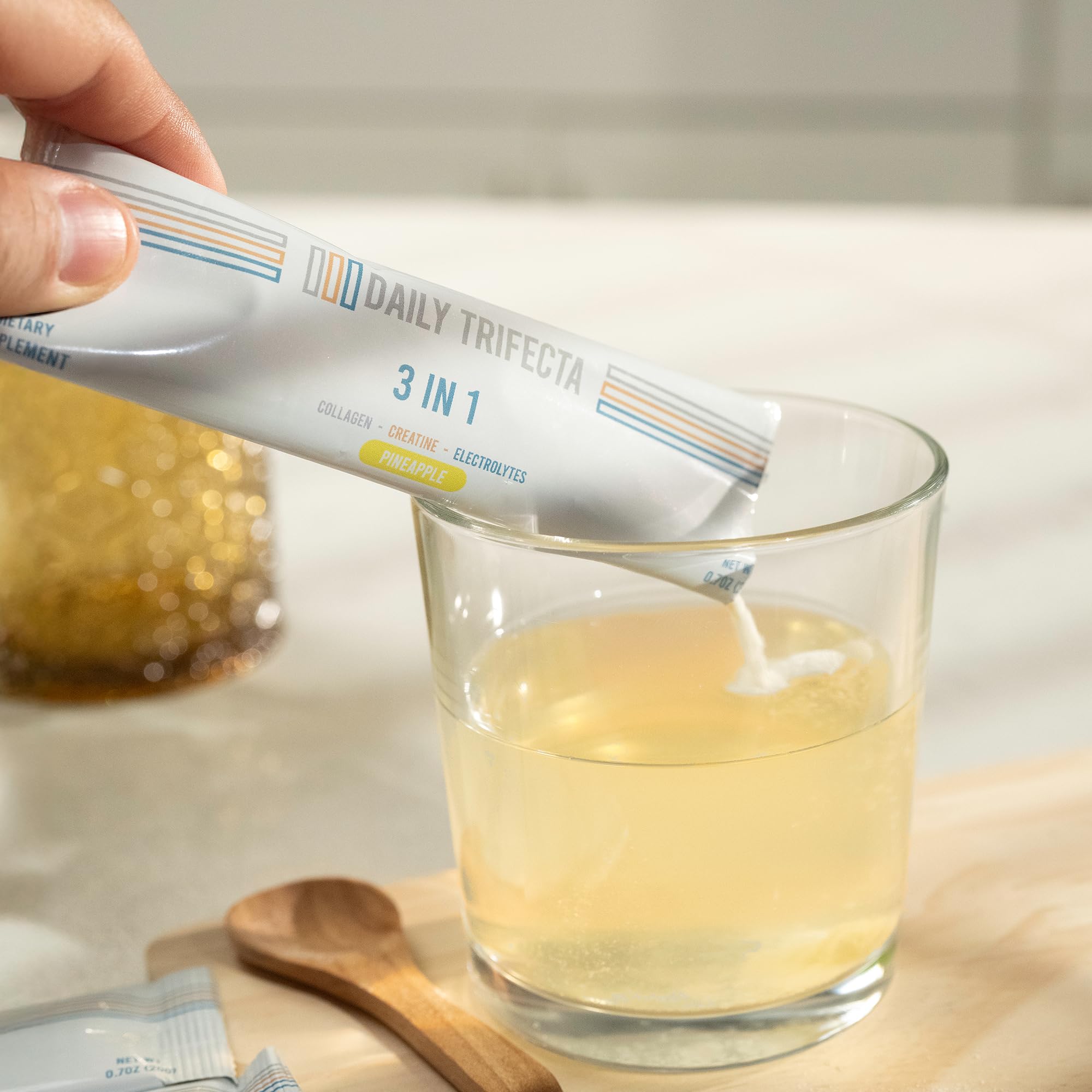 Electrolytes in a glass with Daily Trifecta for balanced hydration and energy
