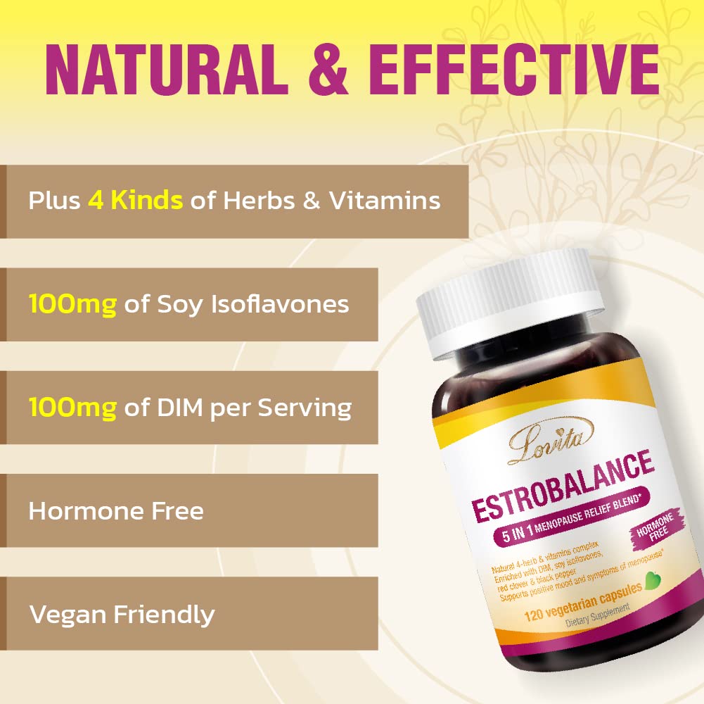 Lovita Estrobalance DIM pills close-up for estrogen metabolism support