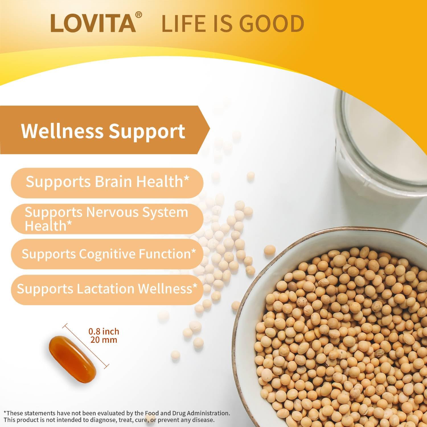 Pack of 3 Lovita Lecithin bottles on shelf