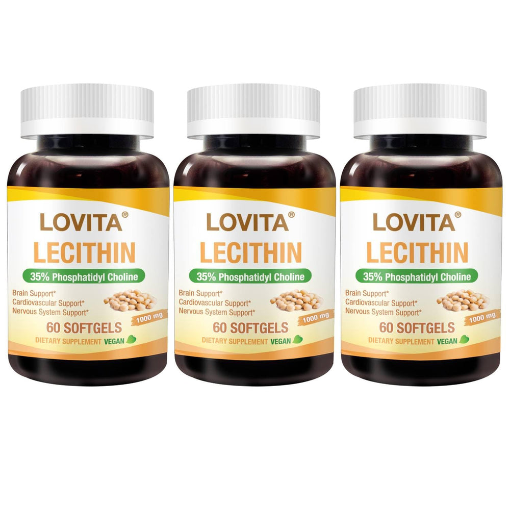 Lovita Lecithin softgels bottle front for daily support