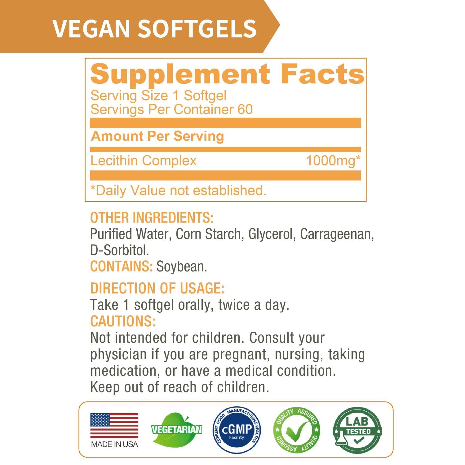 USA-made Lovita Lecithin with cGMP quality badge