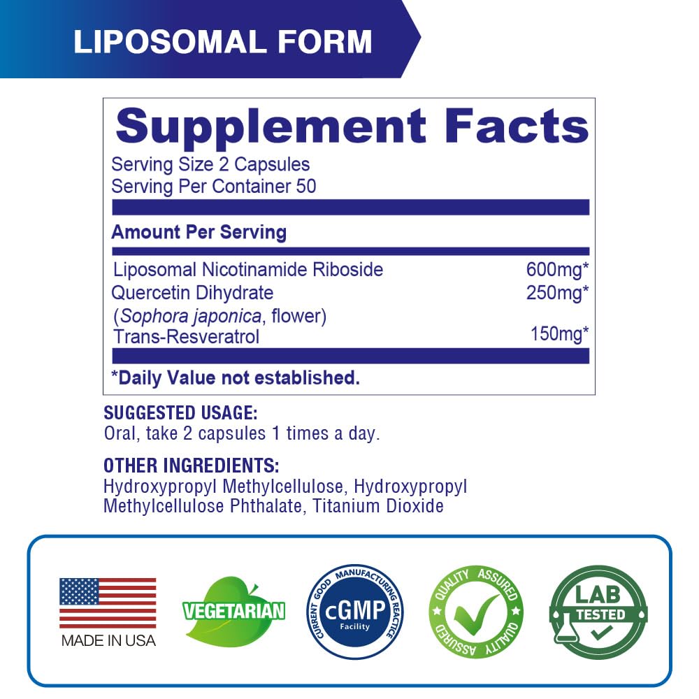 Lovita liposomal NR absorption technology diagram illustrates efficient delivery.