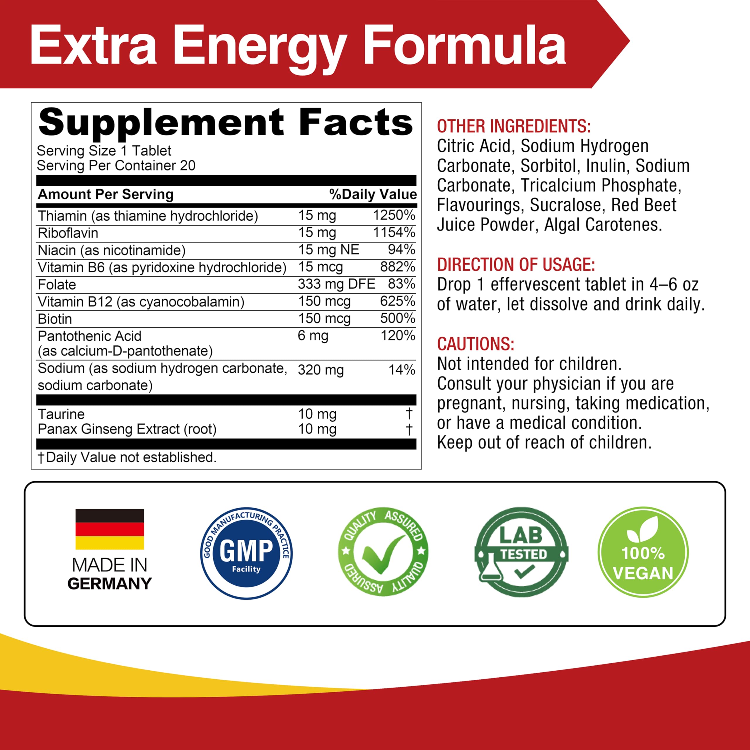 Manufactured in a German facility with strict quality standards
