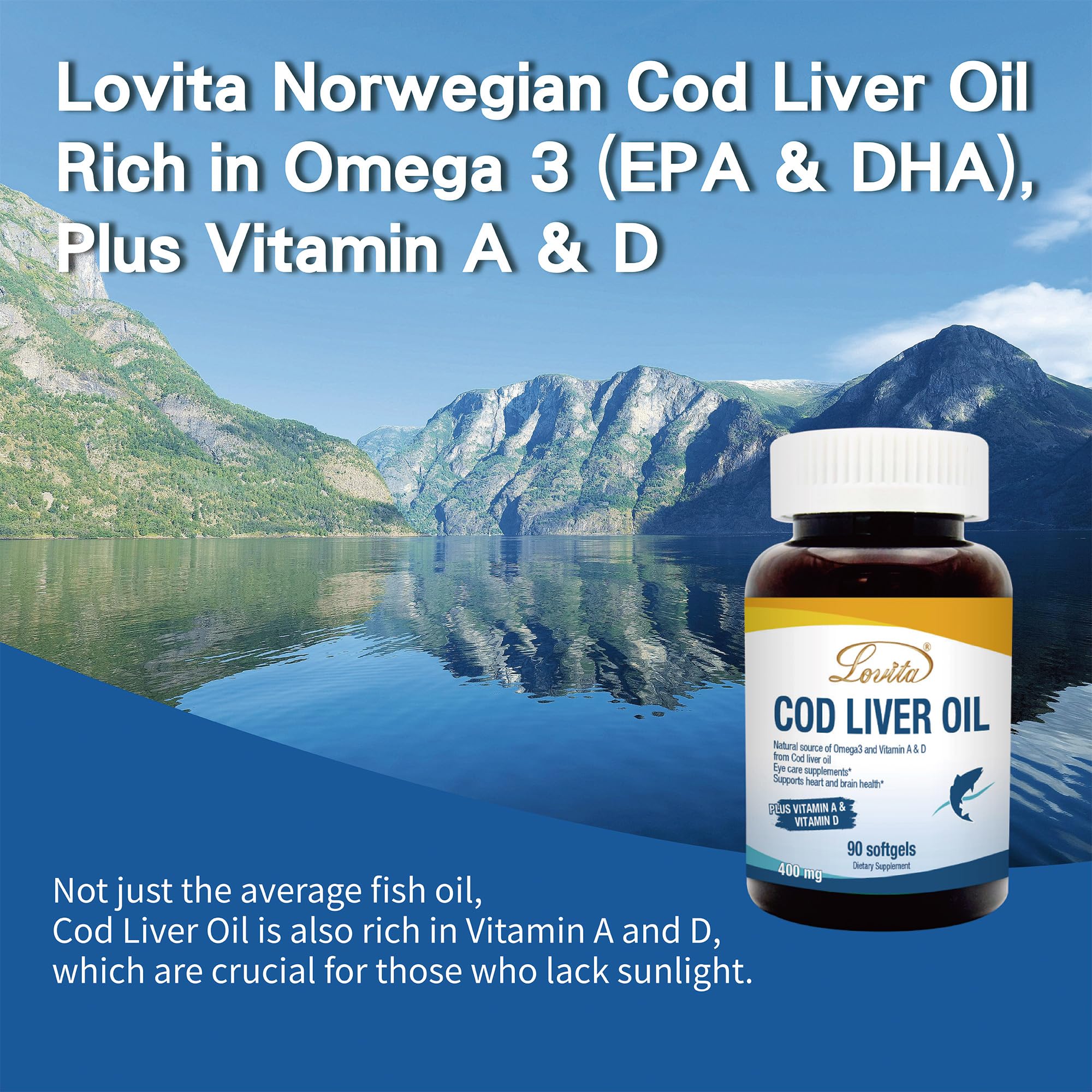 Lovita mini softgels emphasize high potency with no fishy aftertaste.