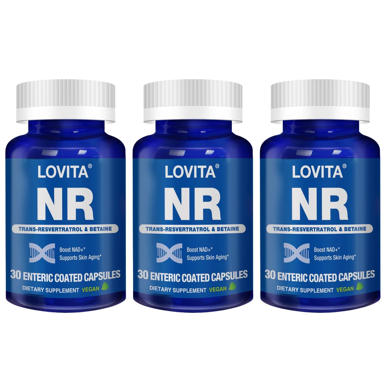 Lovita NR 350 mg bottle with enteric-coated capsules for daily use