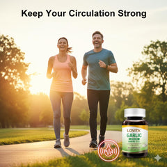 LOVITA Odorless Garlic Capsules travel-friendly setup suggests easy wellness on the go
