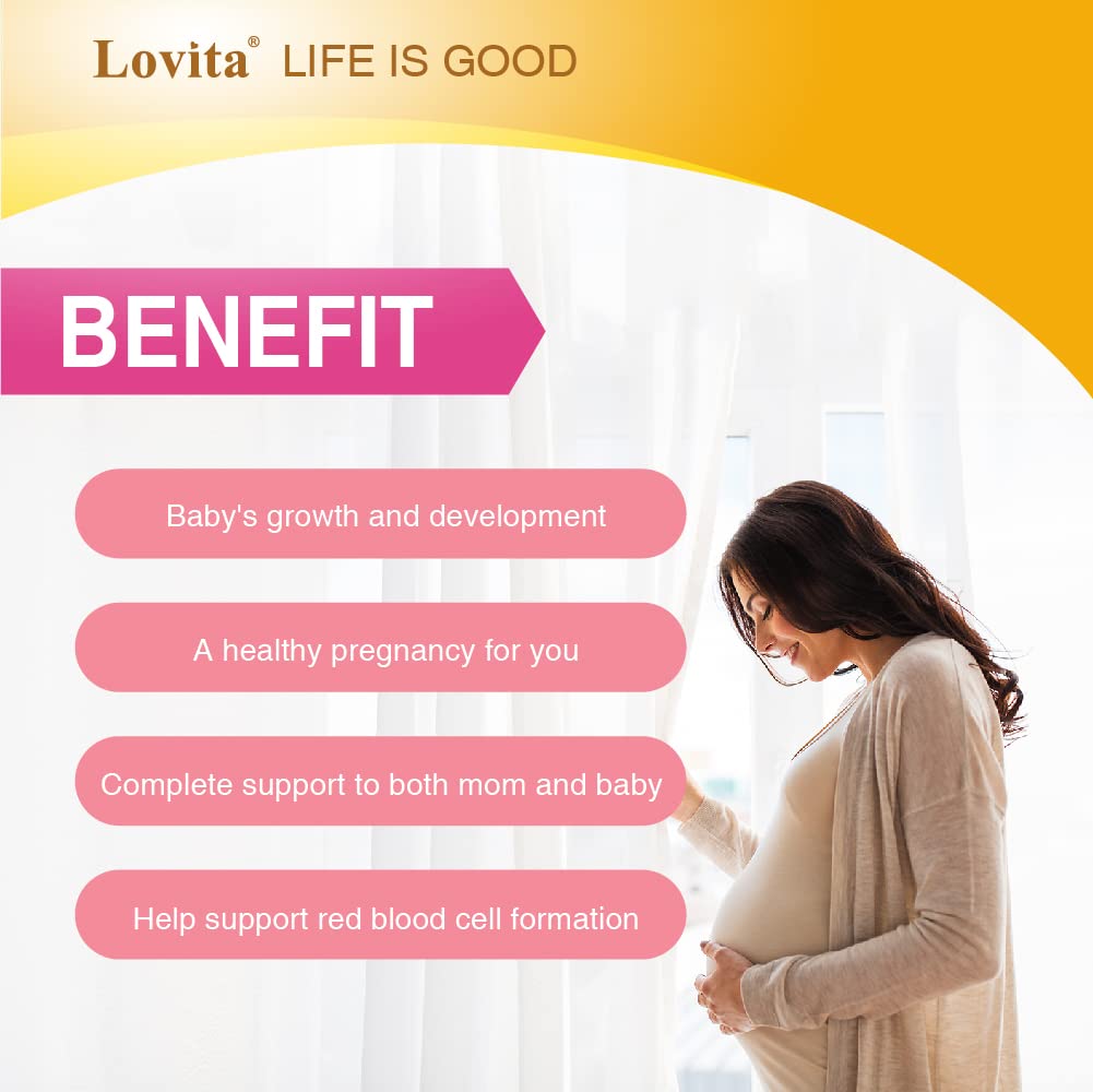 Lovita Prenatal spoon dispense showcases convenient dosing on the go.