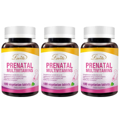 LOVITA Prenatal vitamins bottle front for complete daily prenatal nutrition.